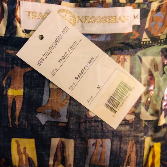 Boutique-Tracy Negoshian Kaitlyn Navy Sunbathers - Picture 4 of 5